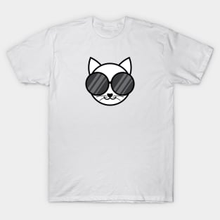 Cat Wearing Sunglasses | White T-Shirt